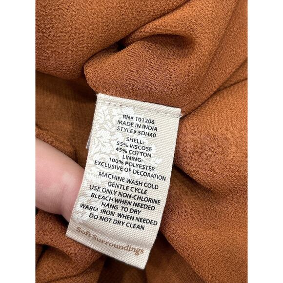 Soft Surroundings Womens Size 18W Orange Black Kaftan Maxi Boho Festival Dress - Picture 11 of 14